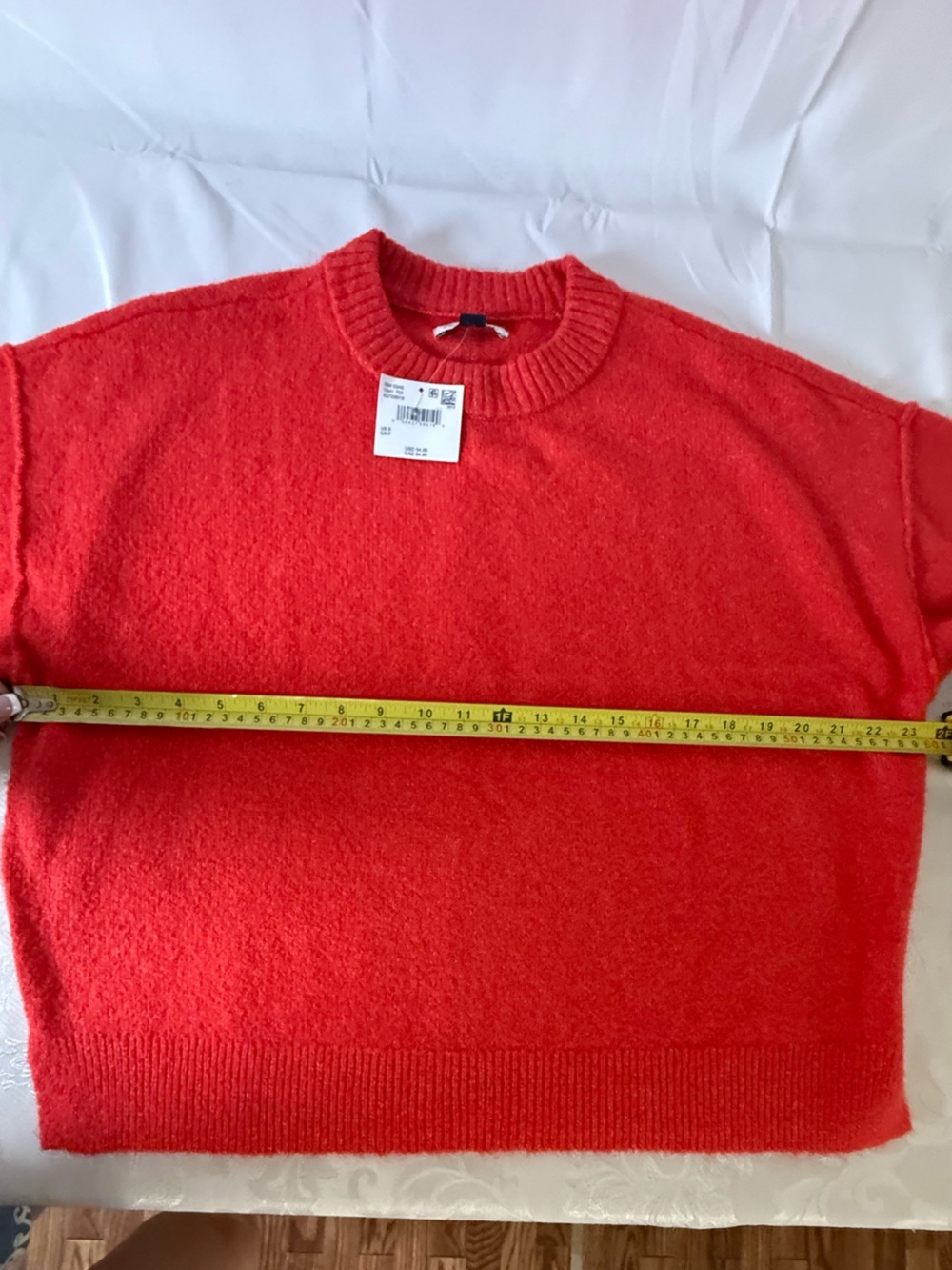 NWT American Eagle Coral Red Oversized Cozy Knit Sweater Size S - Picture 8 of 13